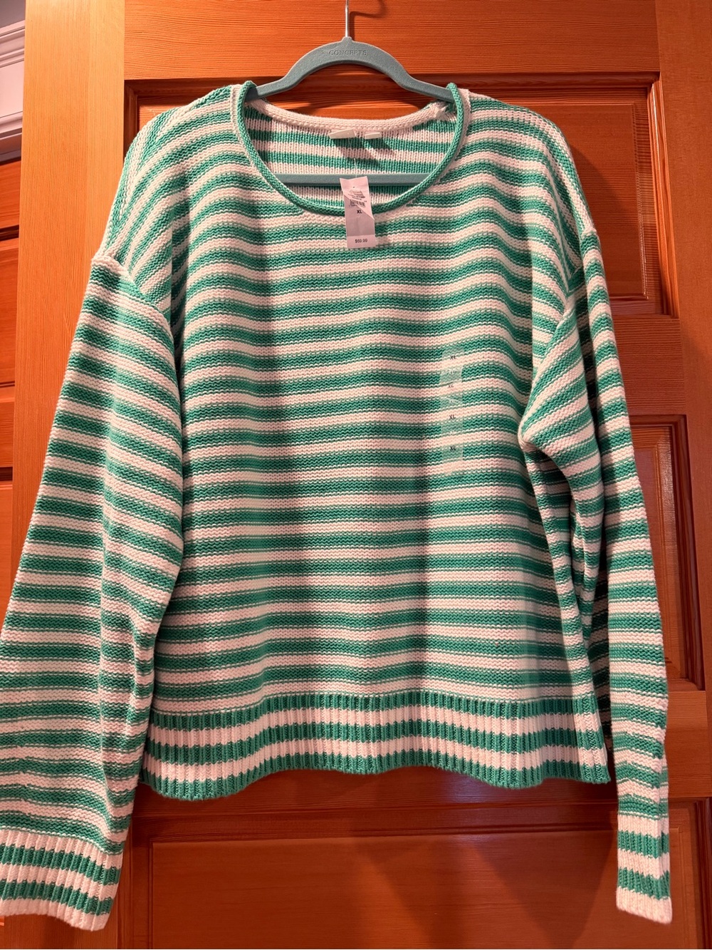 Gap Striped Green & White Women's Sweater